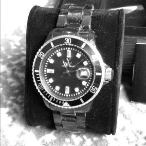 Black Toy Watch with crystal face